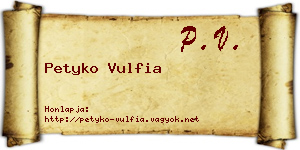 Petyko Vulfia névjegykártya